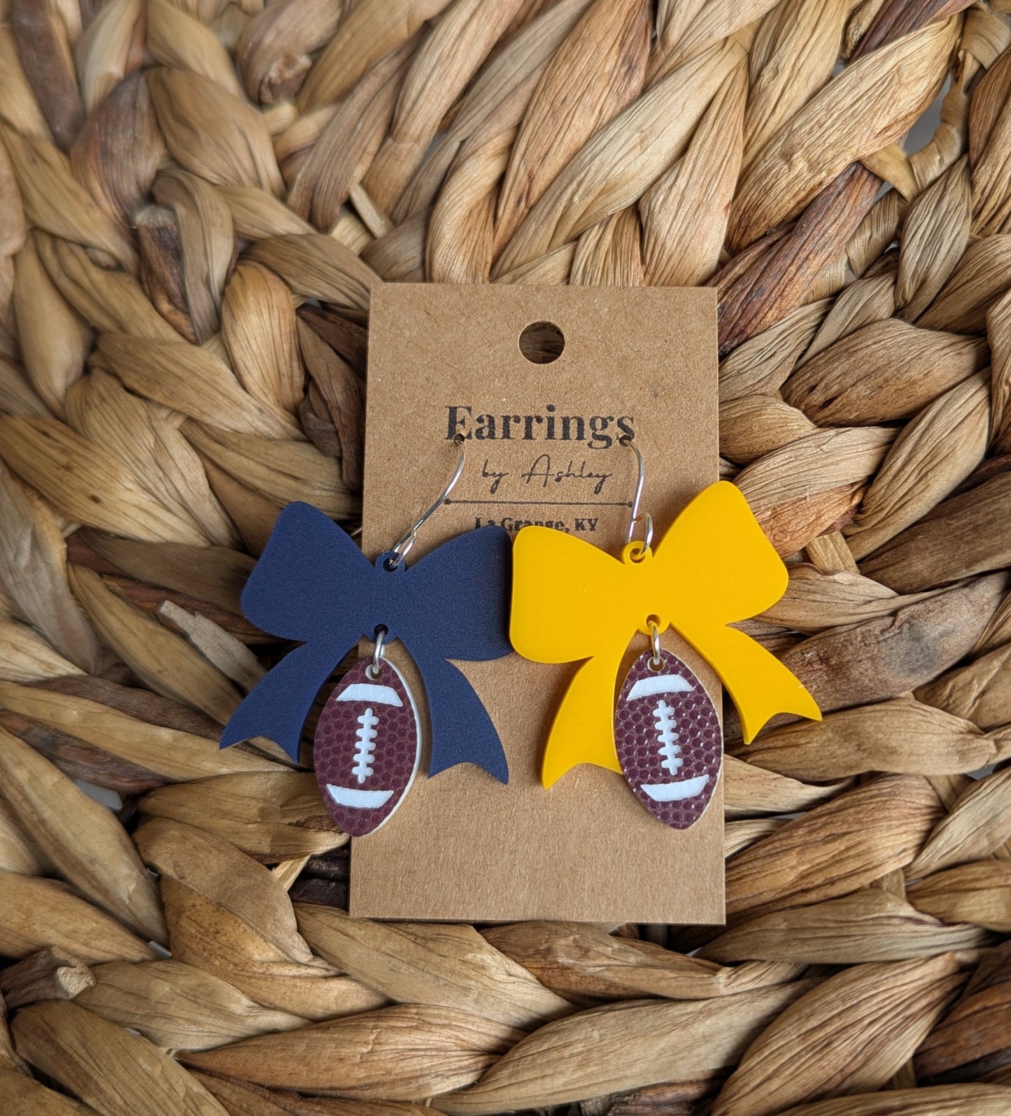 Football & Bows - Navy & Gold