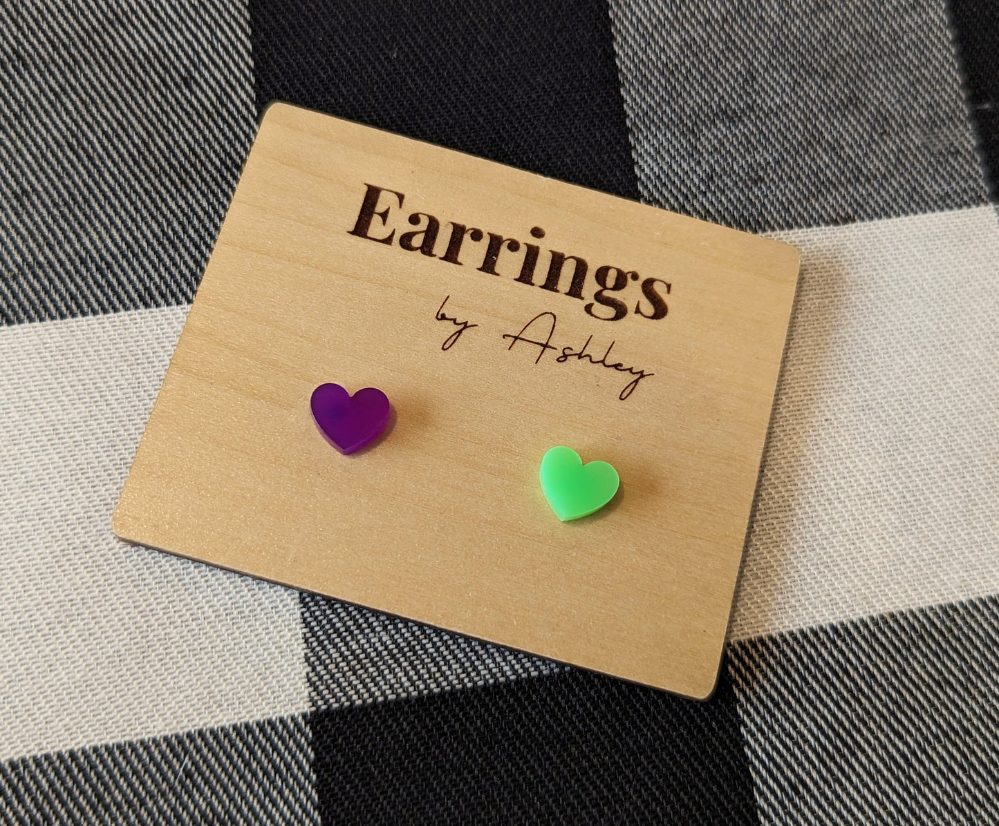 Purple & Lime Green Hearts