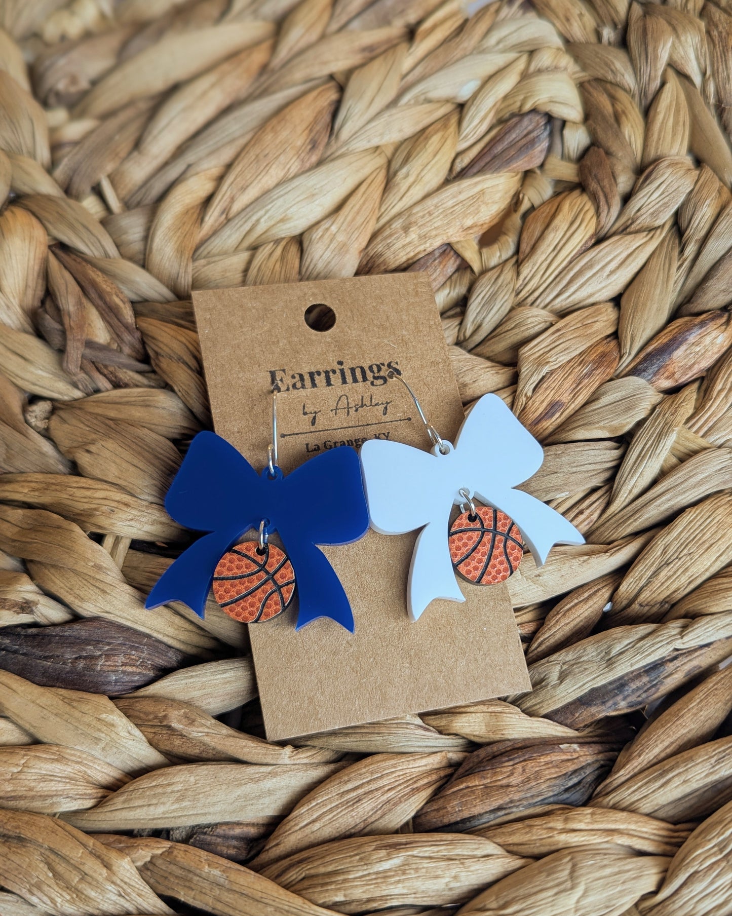 Basketball & Bows - Blue & White