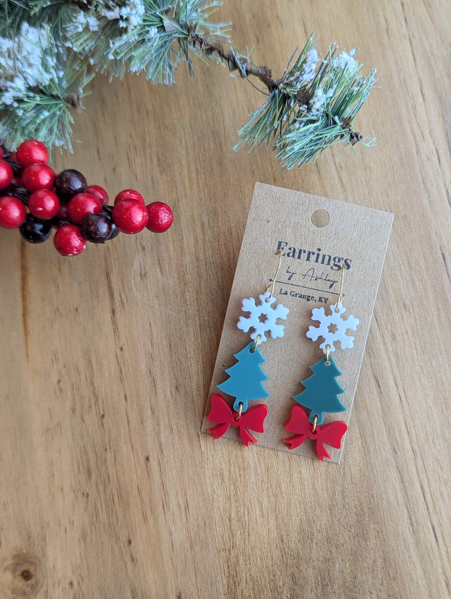 Snowflake, Tree, & Ribbon