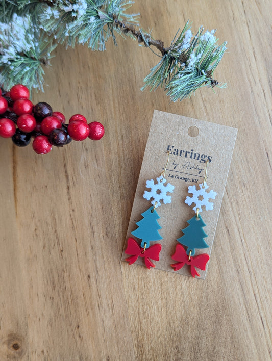 Snowflake, Tree, & Ribbon