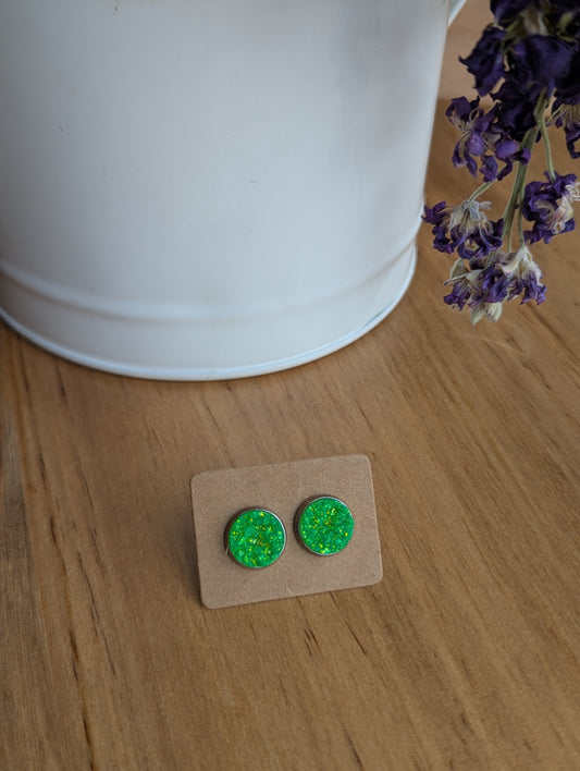Druzy - Neon Green Glitter