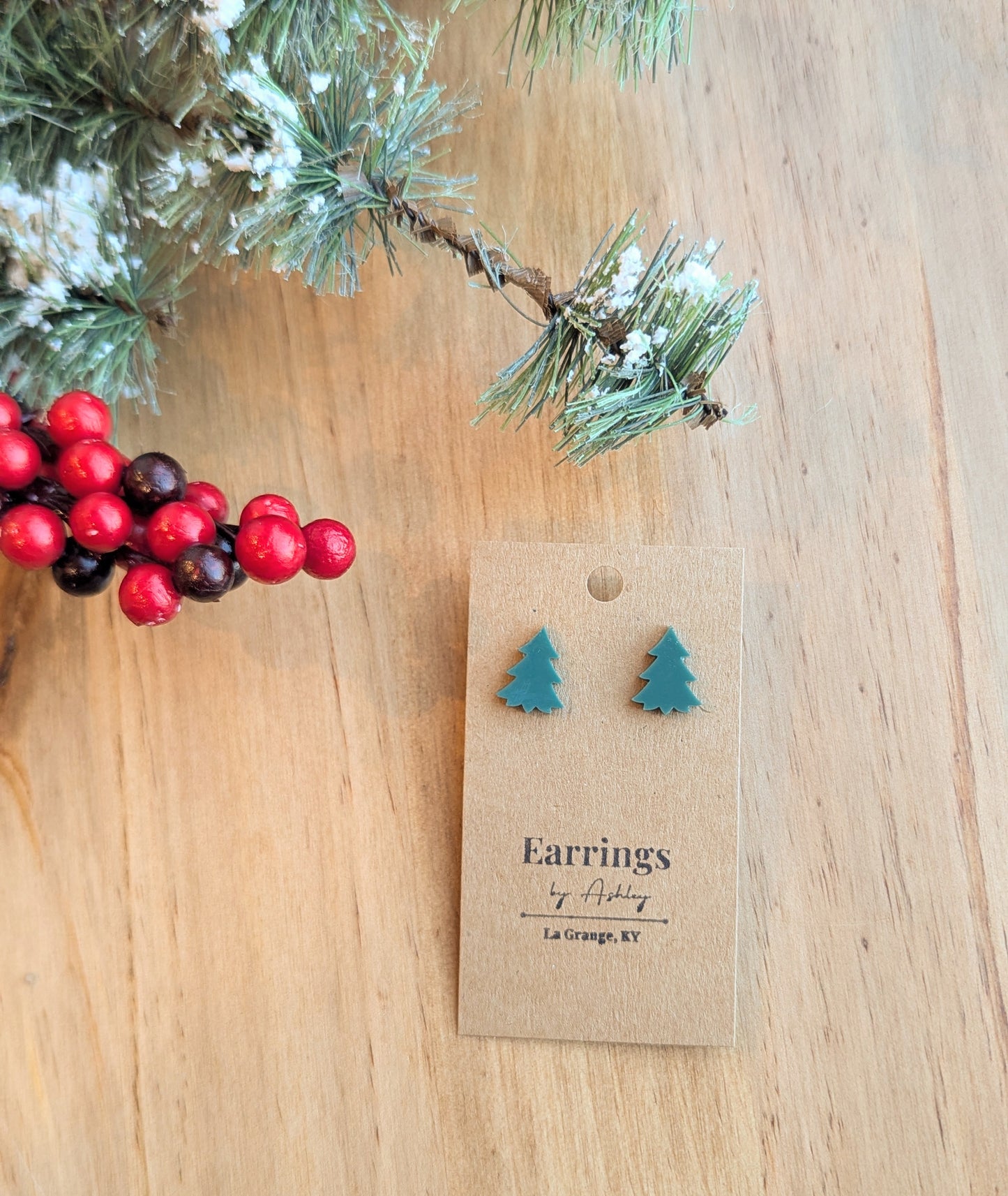 Christmas Tree Stud - Green