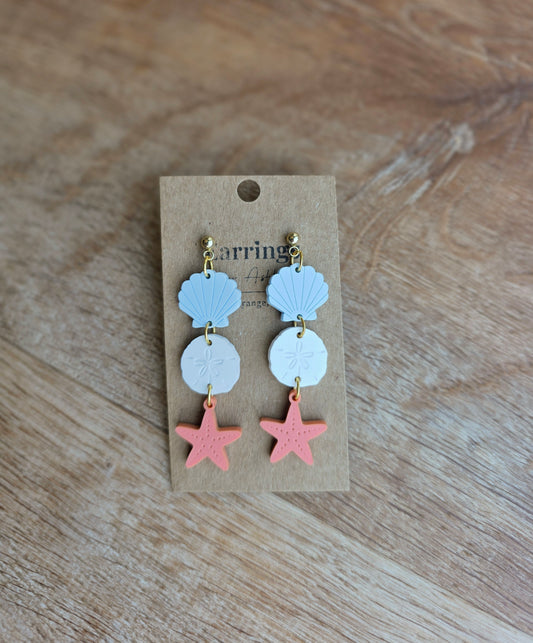 Shell, Sand Dollar, & Starfish