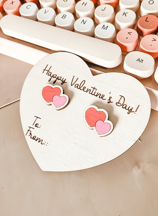 Double Heart Studs
