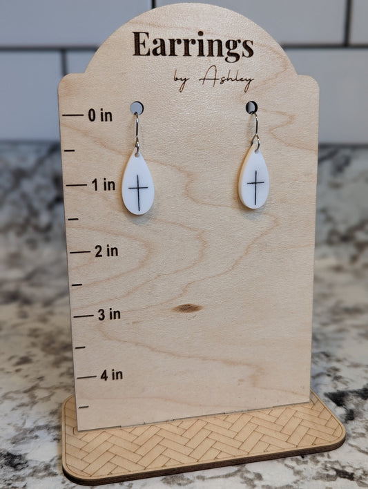 Tiny Cross Teardrop