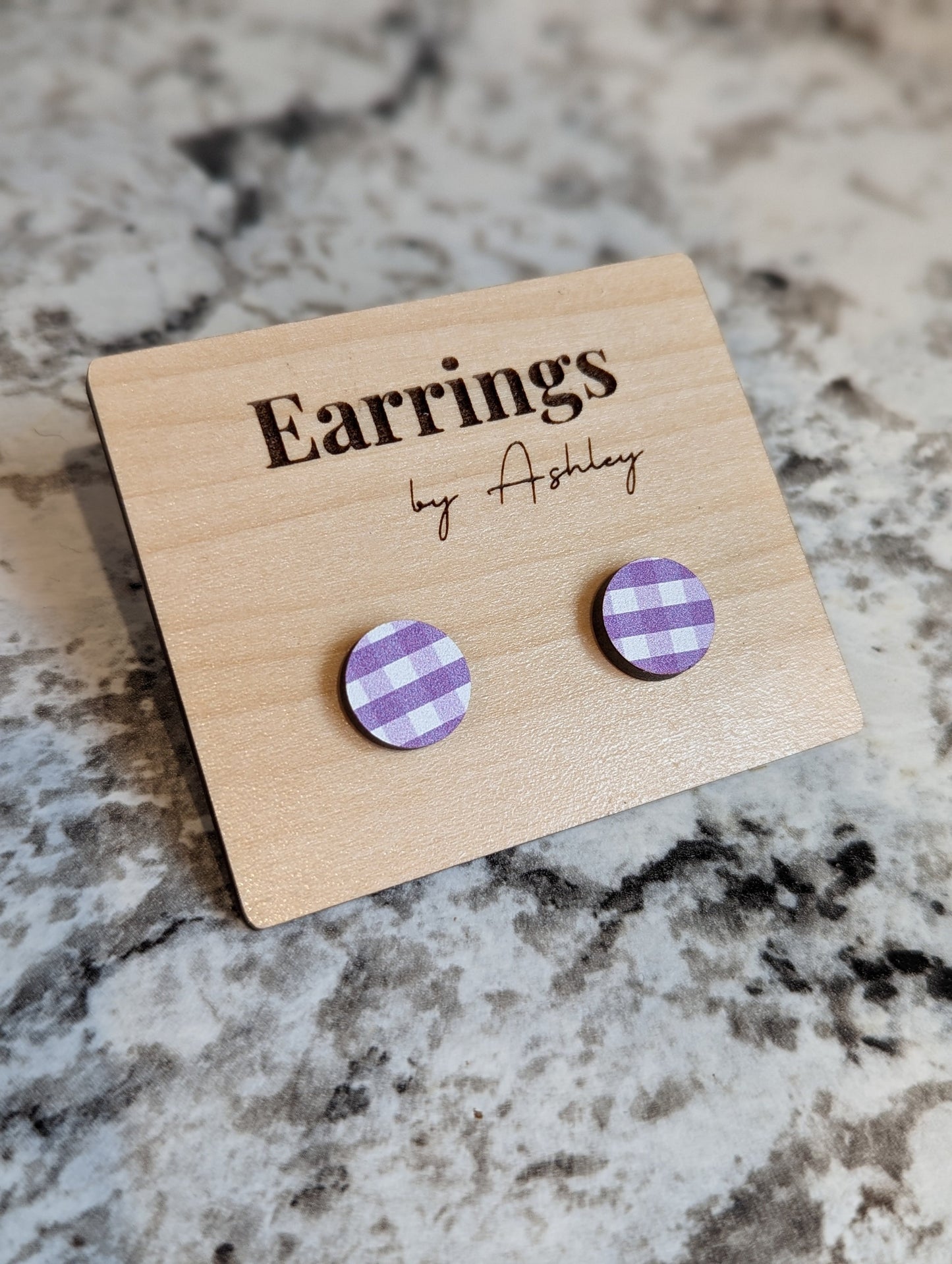 Purple Plaid Stud